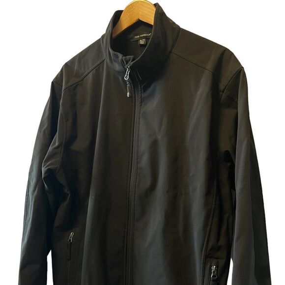 COAL HARBOUR Black Fleece Lined Lightweight Zip Up Rain Fall Jacket XL - Picture 2 of 8